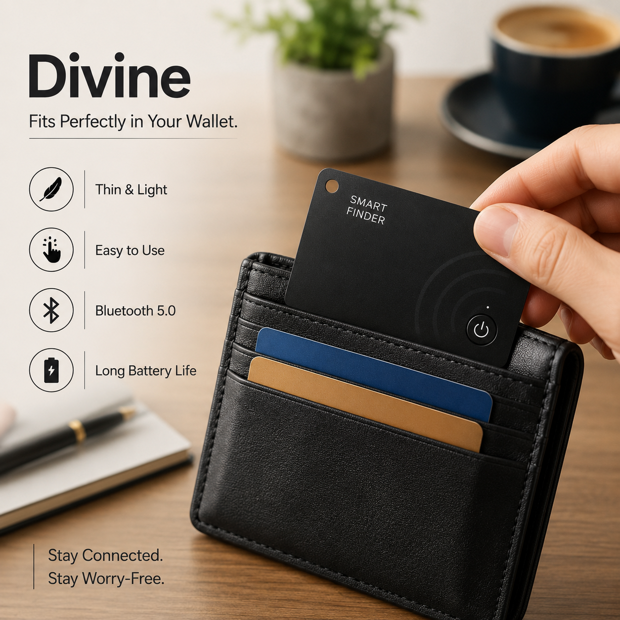 Bluetooth Smart Finder Card for Wallet, Keys & Luggage